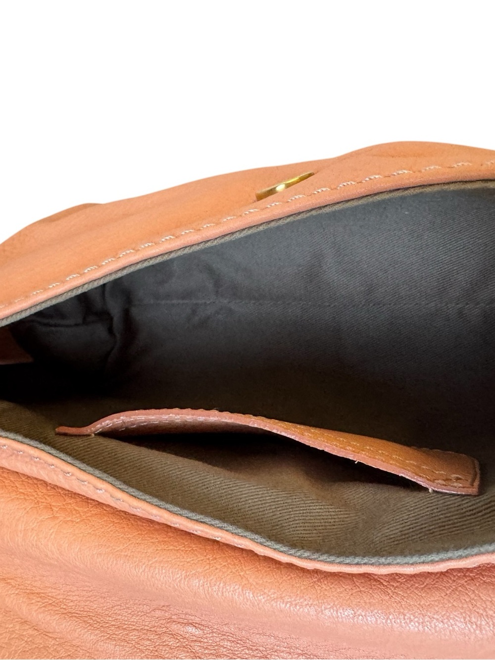 Chloe Apricot Pink Tan Brown  Leather Mini Marcie Crossbody Pouchette Bag Auth - Picture 11 of 14